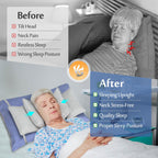 Mybow Neck Stabilizer Head Support Pillow, Post Surgery Pillow for Upright Sleeping, Back & Side Sleep Training, Bed Positioning Wedge for Elderly Bedridden, Adjustable Medical Head Stabilizing Pillow