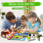 iGRATENS Farm Animals Figures Toys with Sound Books, 10PCS Farm Animals for Toddlers & Animal Sound Books with 10 Buttons, Plastic Animals, Farm Toys for Toddlers 3-5, Animal Lover Gifts for Kids