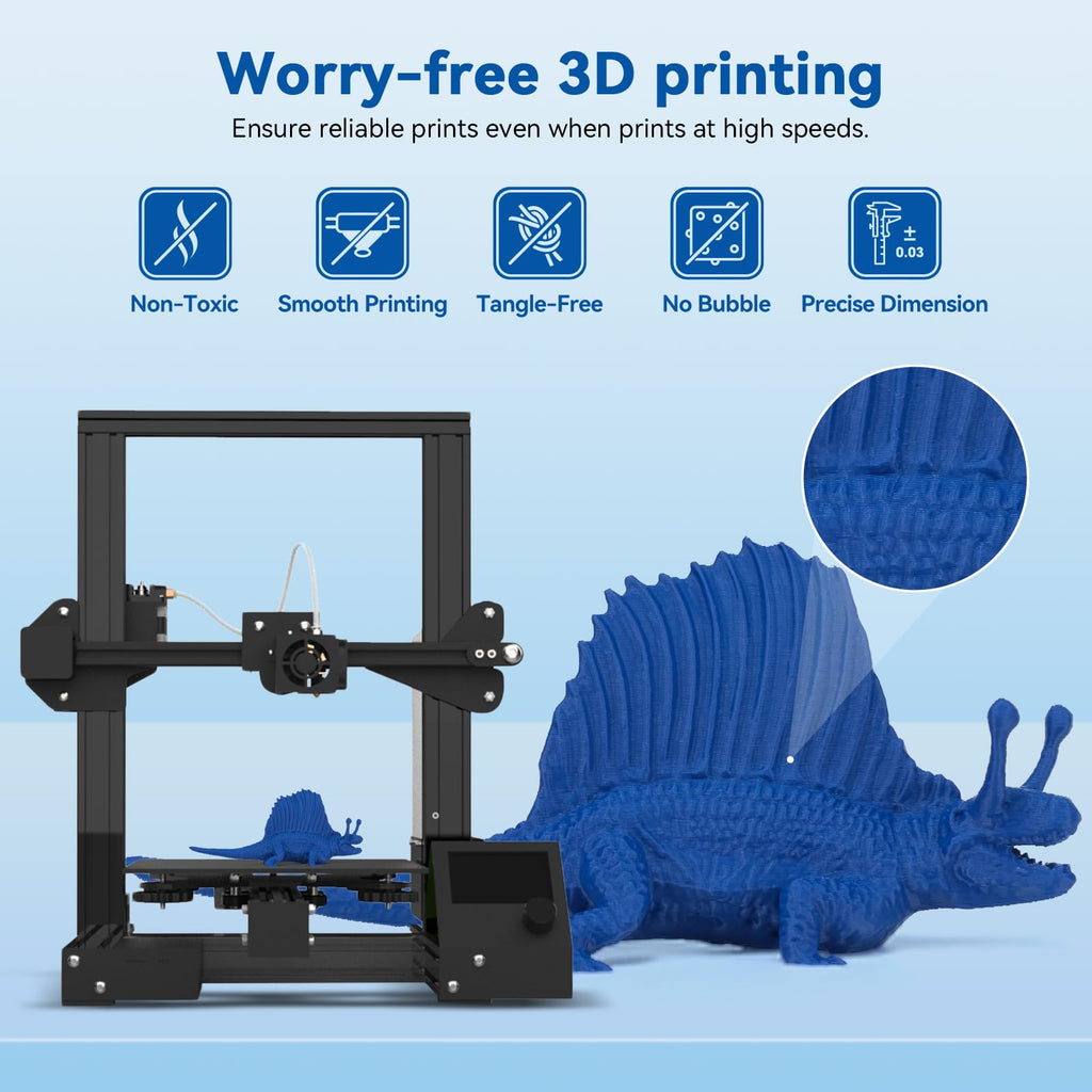 3DHoJor High Speed Printer Filament 1.75mm 1kg Cardboard Spool (2.2lbs) Rapid PLA to 5X Faster Printing Filament Dimensional Accuracy +/- 0.02 mm Fits for Most FDM 3D Printer-Blue