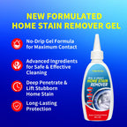 Home Stain Remover Gel – Stubborn Stain Cleaner No Harsh Scrubbing Required, Front Loader Washing Machine Seal Washing Machine Seals, Sinks & Tiles | No-Slip Formula | 8H Penetration | 16.0oz