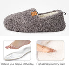 EverFoams Women’s Soft Curly Memory Foam Slippers Grey,7-8 US