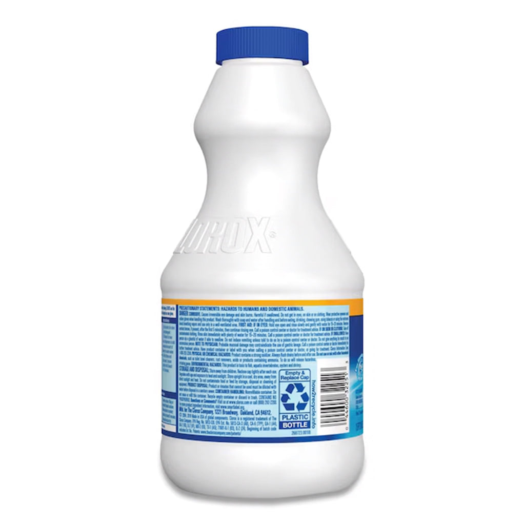 Clorox Regular Disinfecting Bleach Cleaner, 2 Pack Concentrated Liquid Bleach, Removes Mold, Mildew and Stains, Whitens, for Multi Purpose Cleaning and Laundry, 24 oz Bottles