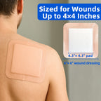 6" x 6" Silicone Super Absorbent Wound Dressing(16 Count) - Gentle Border Large Bandages for Pressure Ulcer, Surgical Wounds, Heavy Exudate Wound Care Pads