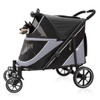 Dog Stroller for Medium/Large Dogs One-Click Folding, Extra Large Pet Stroller for 2 Dogs with Storage Pocket & Shock Absorption, Up to 130 lbs, Grey