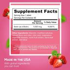 EZ Melts Biotin - Daily Vitamin B7 for Healthy Hair, Skin & Nails - Energy Metabolism Support - No Artificial Flavors - Non-GMO & Vegan - Strawberry Burst - 180 Dissolvable Tablets (180 Servings)