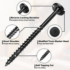 FMhotu #14 Heavy-Duty Wood Screws, Star Drive Deck Screws, Rust Resistant Timber Screws for Timber/Log/Landscaping Wood (2-7/8 Inch,250Pcs,Black)