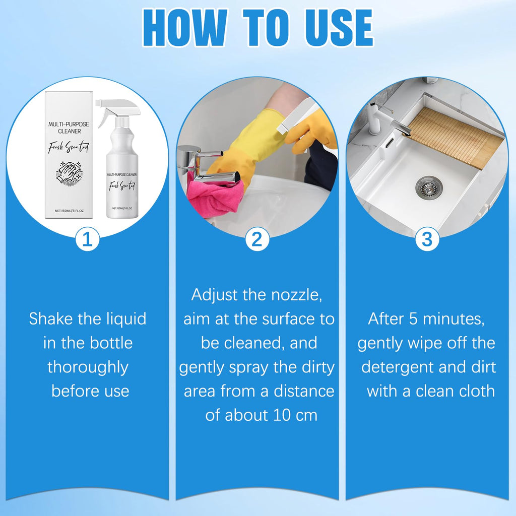 cuoct 2Pcs R & W Multi Purpose Cleaner, Brazilian Waves Multi Purpose Cleaner,R and W Luxurious Scent, All-purpose Rinse-free Cleaning Spray,Multipurpose Bathroom Foam Cleaner
