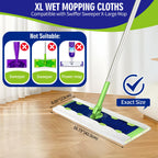 FURCIELOS 40 Count XL Heavy Duty Wet Mopping Cloths Refill Compatible with Swiffer Sweeper XL Mop, Disposable Wet Pads Refill X-Large Size for Multi-Surface Floor Cleaning, Unscented