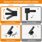 Sopoby 6 Pack Matte Black Door Handles Privacy Door Levers, Keyless Interior Door Knobs Square Door Levers Heavy Duty Door Locks for Bedroom Bathroom, Reversible Flat Levers