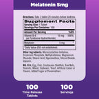 Natrol Time-Release Melatonin 5 mg, Dietary Supplement for Restful Sleep *, 100 Tablets (Pack of 2), 200 Day Supply