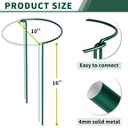 SORANGEUN 10 Pack Peony Cages and Supports, 10" (W) x 16"(H) Plant Support, Heavy-Duty Metal Plant Support Stakes, Plant Stakes for Outdoor & Indoor Plants, Perfect for Flowers and Vegetable