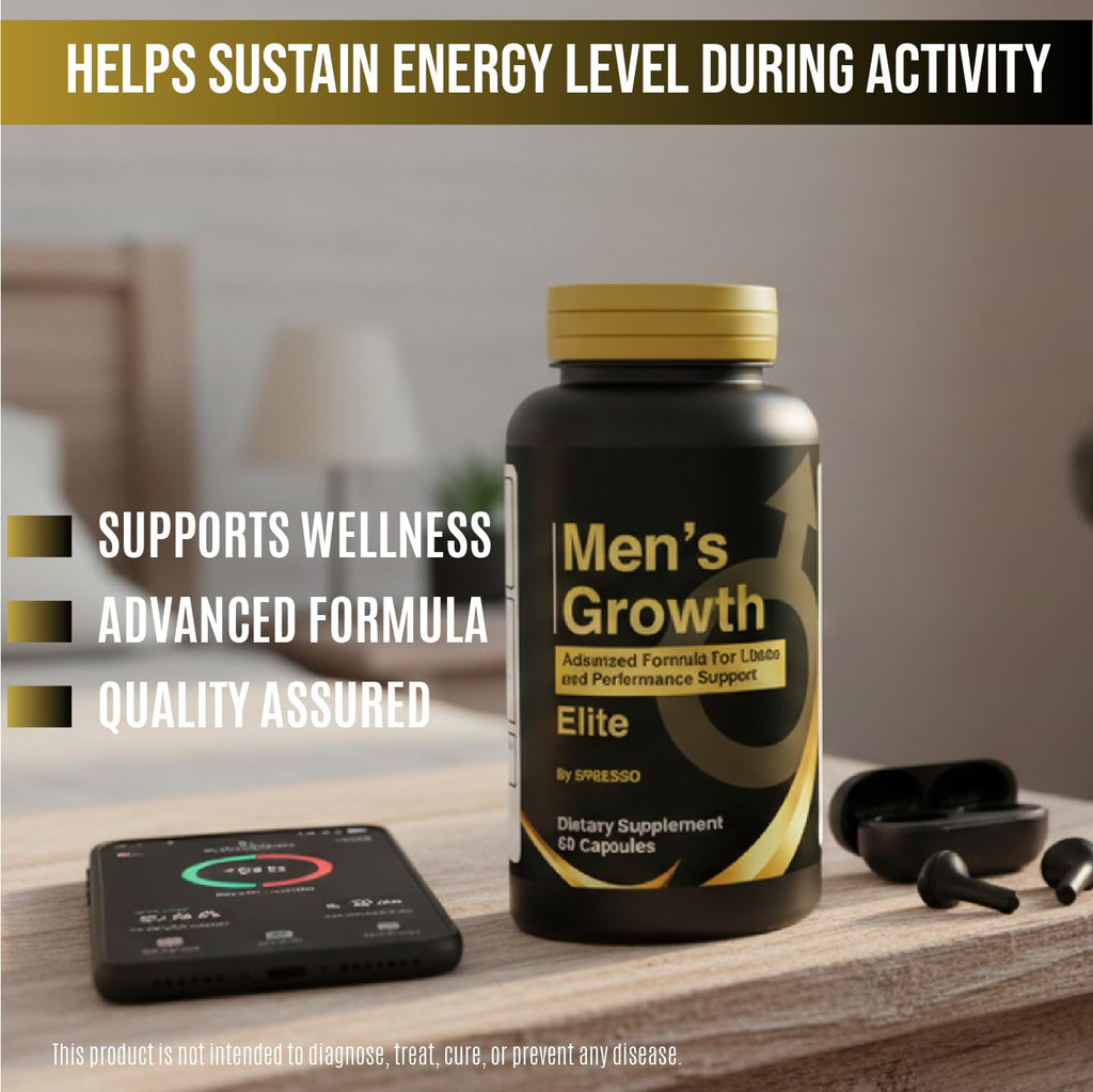 (1 Pack) Mens Growth Capsules, Official MensGrowth Supplement with Premium Ingredients for Maximum Strength & Overall Wellness, All Natural Advanced Formula Support Pills for Reviews (60 Capsules)