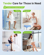 Space-Saving Triangular Shower Chair for Elderly and Disabled, FSA/HSA Eligible 400 lbs Adjustable Shower Stool Seat with Stable-Bracing, Non-Slip Bathtub Chair, Tool-Free Assembly