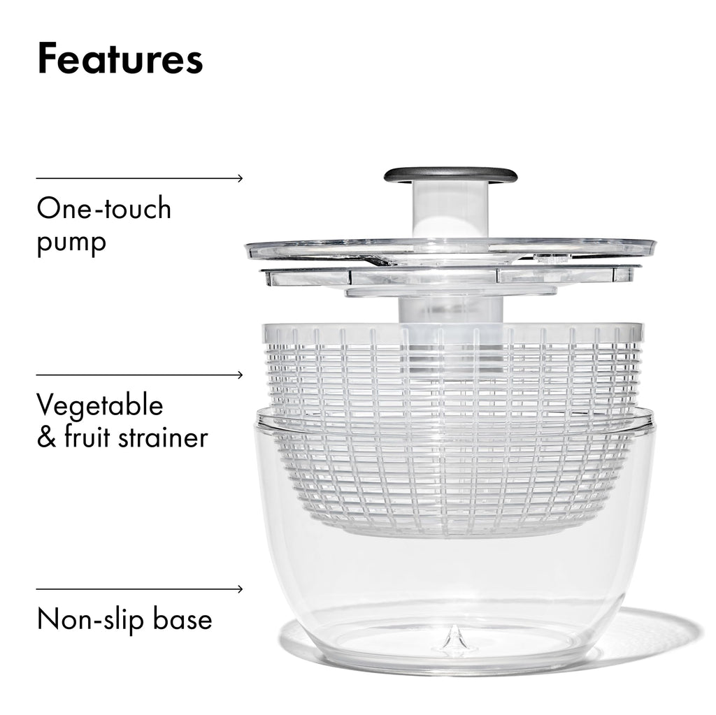 OXO Good Grips 6.22 Qt Salad Spinner, Vegetable Washer with Bowl & Strainer