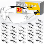 30 Pack Clear Safety Glasses for Men Women,Scratch & Impact Resistant
