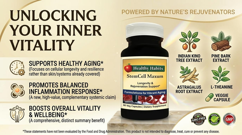Healthy Habits StemCell Maxum - Plant-Based Support Supplement, 60 Veg Caps