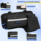 ZHCHG Upgraded Wheelchair Side Bag with Cup Holder, Wheelchair Armrest Pouch for Walker, Wheelchair Accessories Storage Bag