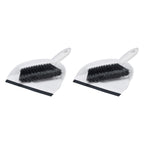 Amazon Basics Small Portable Mini Dustpan and Brush Set for Indoor Outdoor Floor Cleaning, Gray, Pack of 2