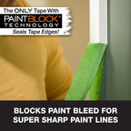 FrogTape Multi-Surface Painter's Tape with PAINTBLOCK, 1 in Wide (0.94 in x 45 yd), Quick Stick Medium Adhesion, Premium Green Painters Tape Removes Clean, 1 Roll (1396748)