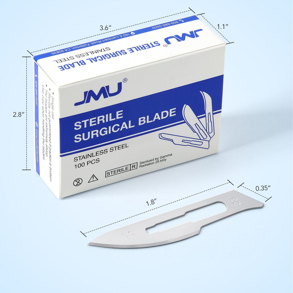 JMU 100pcs Disposable Sterile Surgical Scalpel Blades #23
