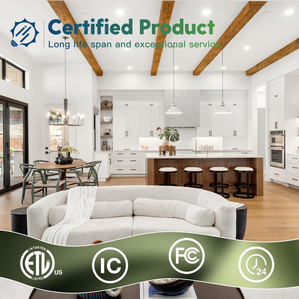 FREELICHT 48 Pack 4 Inch 5CCT Ultra-Thin LED Recessed Ceiling Light with Junction Box, 2700K/3000K/3500K/4000K/5000K Selectable, 700LM Brightness, Dimmable Canless Wafer Downlight, 10WEqv90W-ETL&FCC