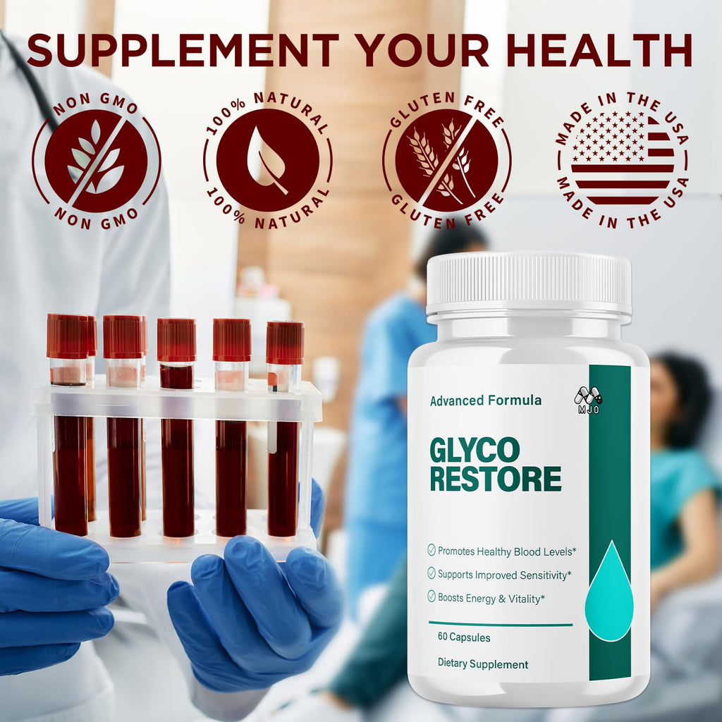 (2 Pack) Glyco Restore Capsules, Official GlycoRestore Pills with All Natural Ingredients, Advanced Overall Health and Wellness Vitamin Support Supplement with Max Multivitamins Support (120 Capsules)