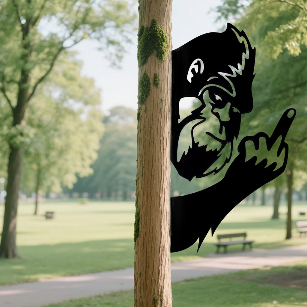 2 Pack 13 Inch Bigfoot Yard Decor, Funny Metal Sasquatch Signs