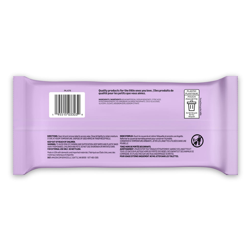 Amazon Basics Baby Wipes, Sensitive, 810 Count, Flip-Top Packs, Pack of 9 (Previously Amazon Elements)