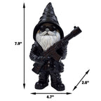 Better Office Products Garden Gnome Statue, 8" Height, Handcrafted Waterproof, UV-Resistant Polyresin Lawn Patio Porch Ornament Decoration (Stone Cold Hitman)