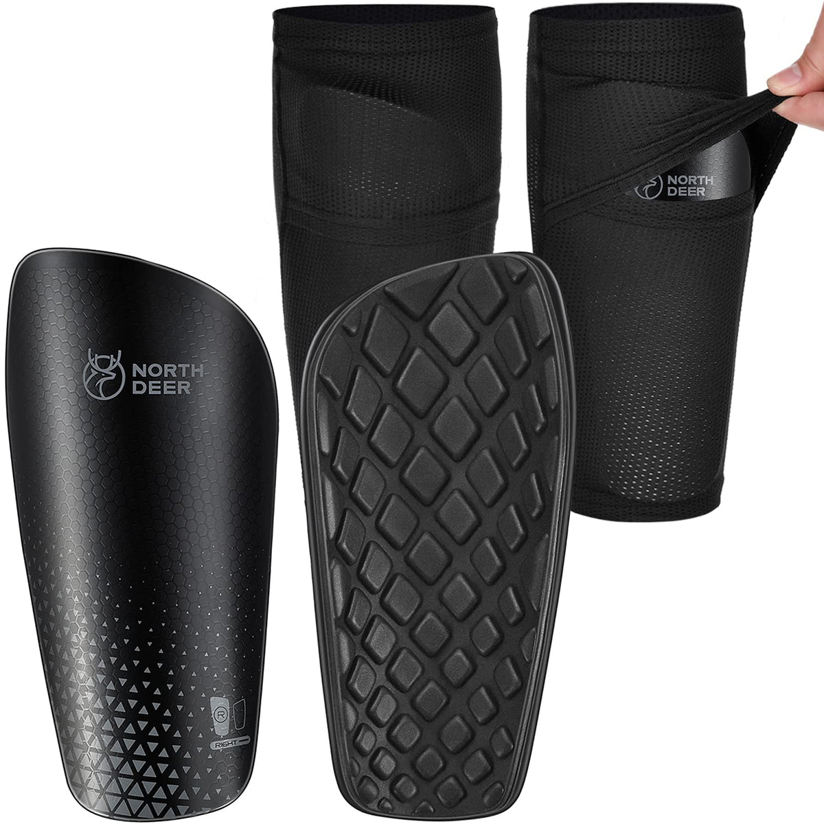 Soccer Shin Guards for Kids incl. Sleeves with Optimized Insert Pocket