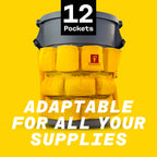 Trash Can Caddy Bag | Brute/Uline Compatible | Fits 32-55 Gallon Can XL Size | 12 Pockets | Heavy Duty Vinyl | Cleaning Supplies Caddy Organizer.