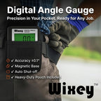 Wixey Digital Angle Gauge | Digital Angle Finder for Table Saw & Miter Saw (Magnetic) – Precision Bevel & Compound Angle Measuring Tool for Woodworking with Backlight