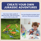 Zippytots Dinosaur Toys for Kids 3-5 5-7 - 14 Realistic Plastic Dinosaur Figures Set with Storage Box & Learning Booklet - Educational Dino Figure Toys for Boys Girls Toddlers