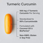 Sports Research® Turmeric Curcumin w/Coconut Oil & BioPerine® - 60 Count