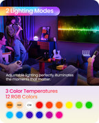 GOEBLESON Rechargeable Light Bulbs with Remote Control, 4 Packs Battery Operated Light Bulbs, 3 Timer 15 Colors Selectable, Dimmable Wireless RGB LED Bulb for Wall Sconce, Non-Hardwired, R01YBP406