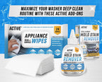 ACTIVE Washing Machine Cleaner for Pet Owners Enzymatic Deep Clean Descaler for Cat & Dog Hair, Urine, Odor, Residue, 24 Septic-Safe Tablets for Top Load, Front Loader, HE Washer Tub - 1 Year Supply