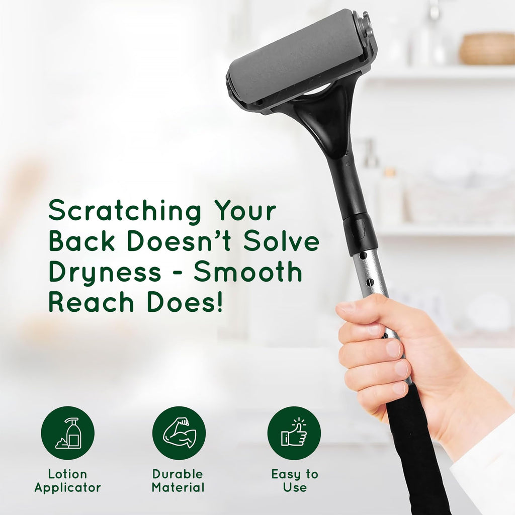 Lotion Applicator for Back - Sunblock and Sunscreen Application Roller - Apply Moisturizer, Cream, Ointment, Oil, Self Tanner - Daily Living Aids - Reacher - Back Scratcher Upgrade – Washable
