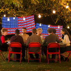 Solar American Flag Lights, 420 LED Waterproof American Flag Net Lights Independence Day Decorations 8 Modes Outdoor String Light for 4th of July Independence Day, Garden, Yard Home Decorations