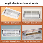 4 Pack Transparent Adjustable Air Deflector for Vents, Sidewalls and Ceiling Registers, 8.5" to 15"