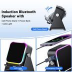 Induction Speaker with Phone Stand 5 in 1 Wireless Bluetooth Audio Black