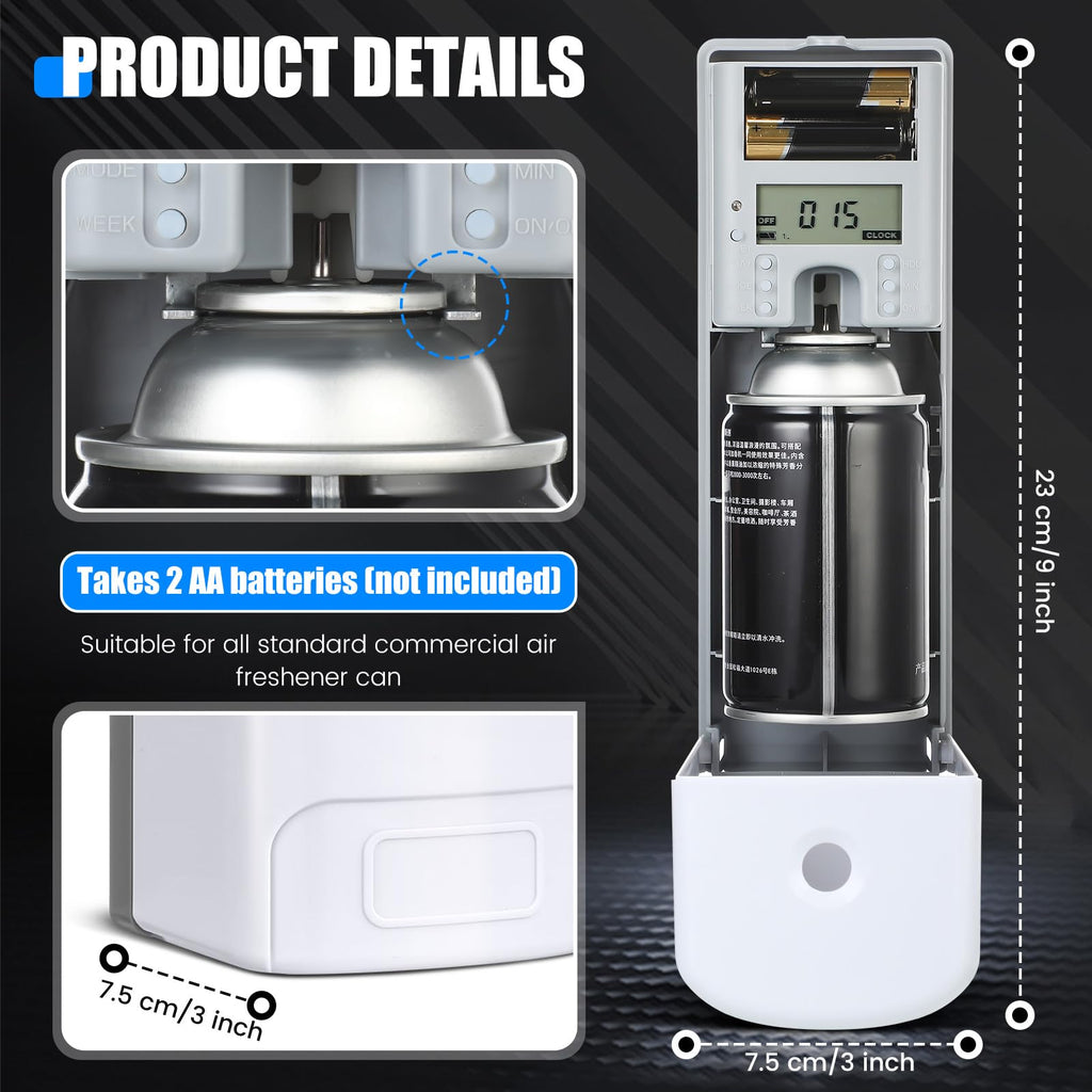 Rossesay 2 Pcs Automatic Air Freshener Spray Dispenser, White