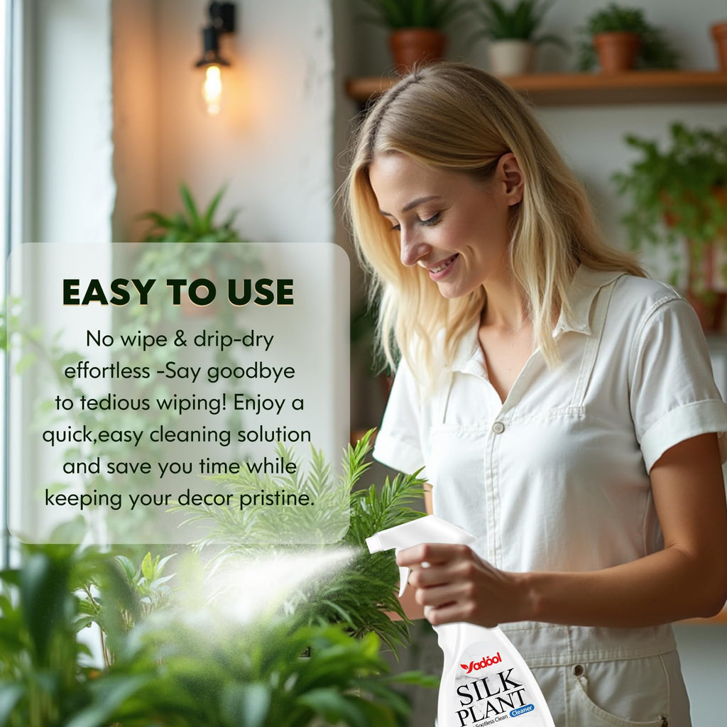Yadool Silk Plant Cleaner Spray No Wipe - Artificial Plant & Silk Flower Cleaner Spray, Dust Remover for Fake Plants, No Wipe, Quick Drying - 16.91oz