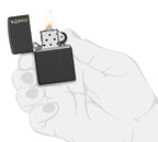 Zippo Classic Black Crackle Logo Pocket Lighter
