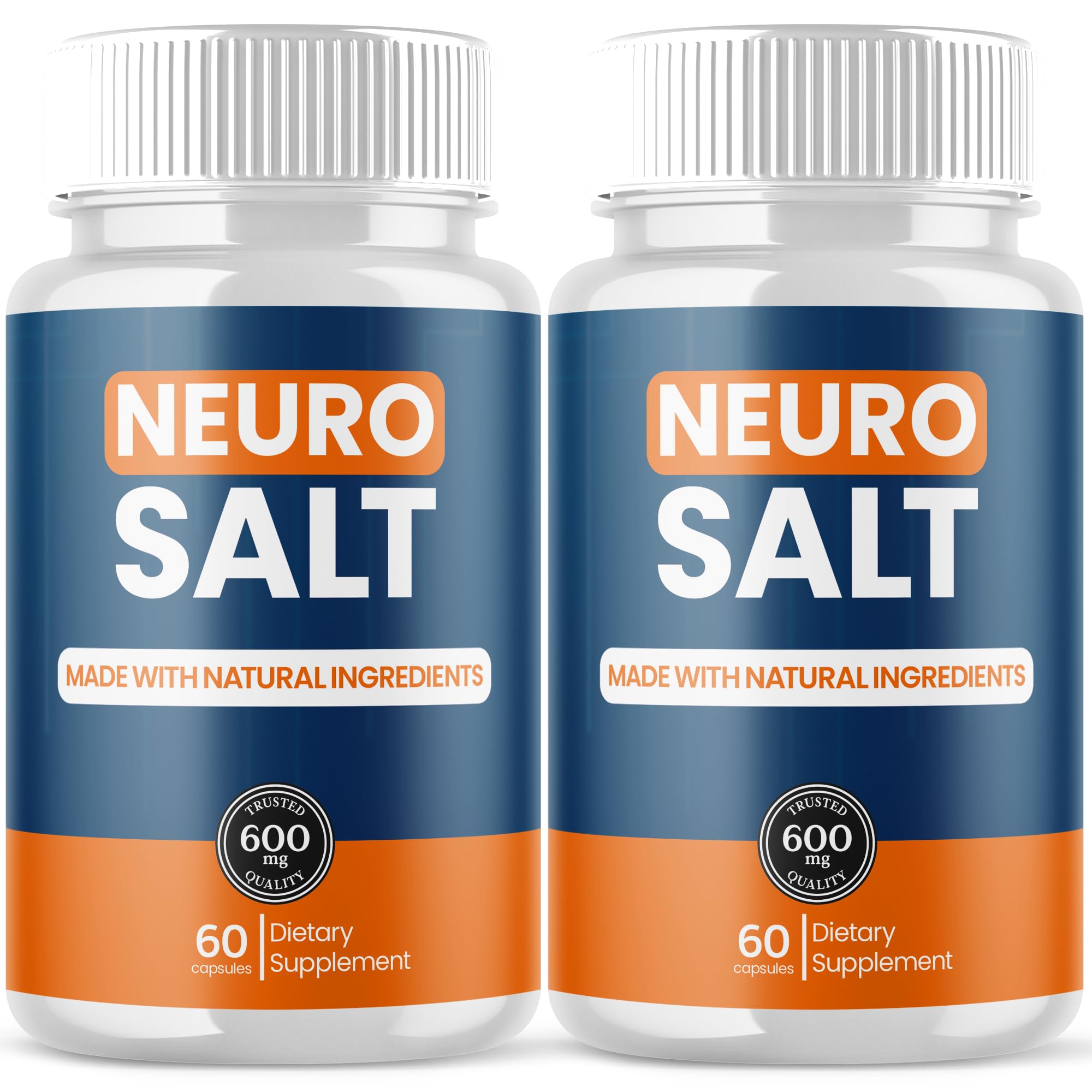 (2 Pack) Neuro Salt Capsules, Neuro Salt Brain Support Pills with Natural Ingredients, Advanced Formula NeuroSalt Maximum Strength Health & Wellness Support Vitamin for Women and Men (120 Capsules)