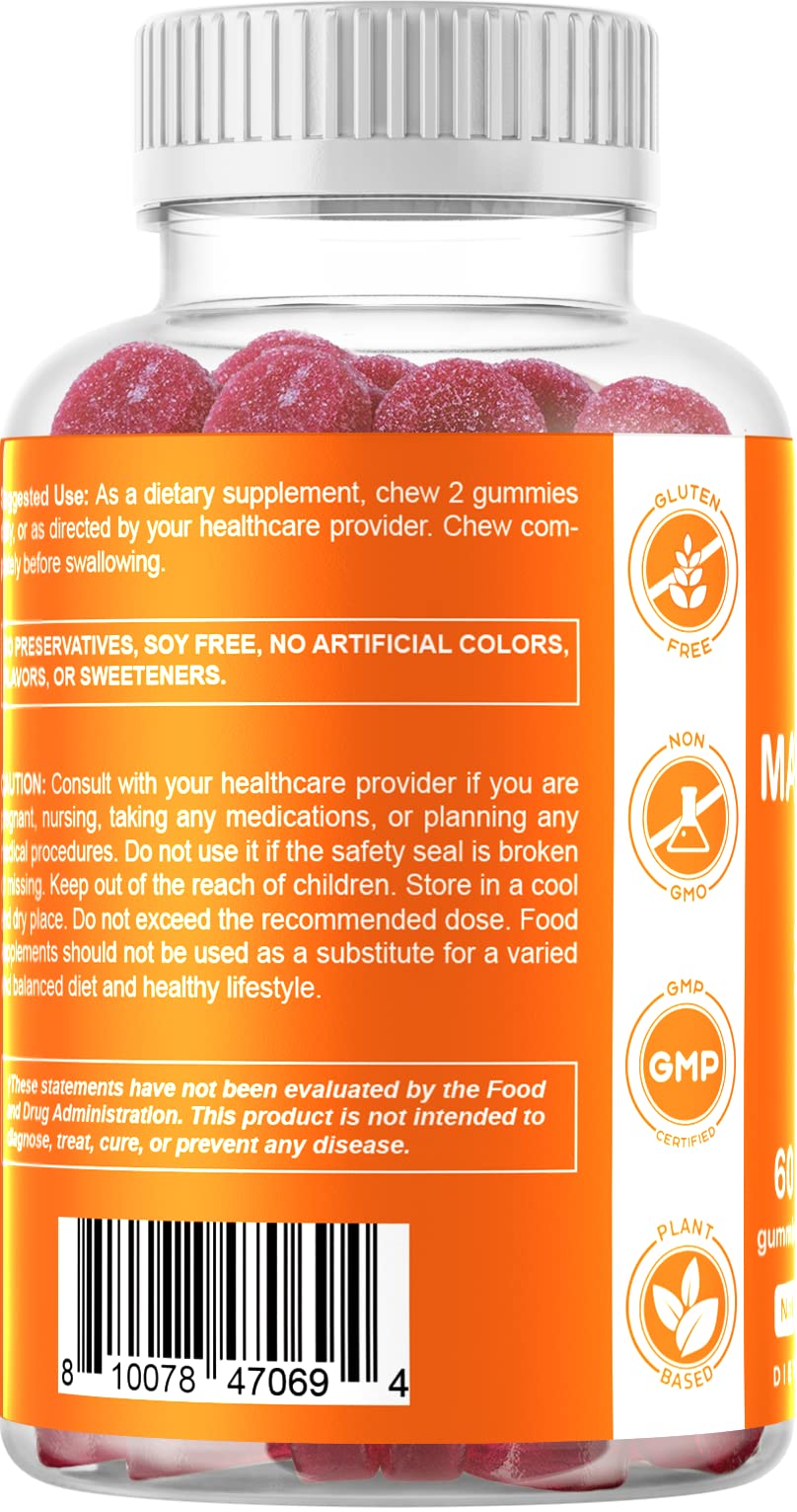 Vitamatic Magnesium Citrate Gummies 600mg per Serving - 60 Count - Promotes Healthy Relaxation, Muscle, Bone, & Energy Support (Pack of 2)