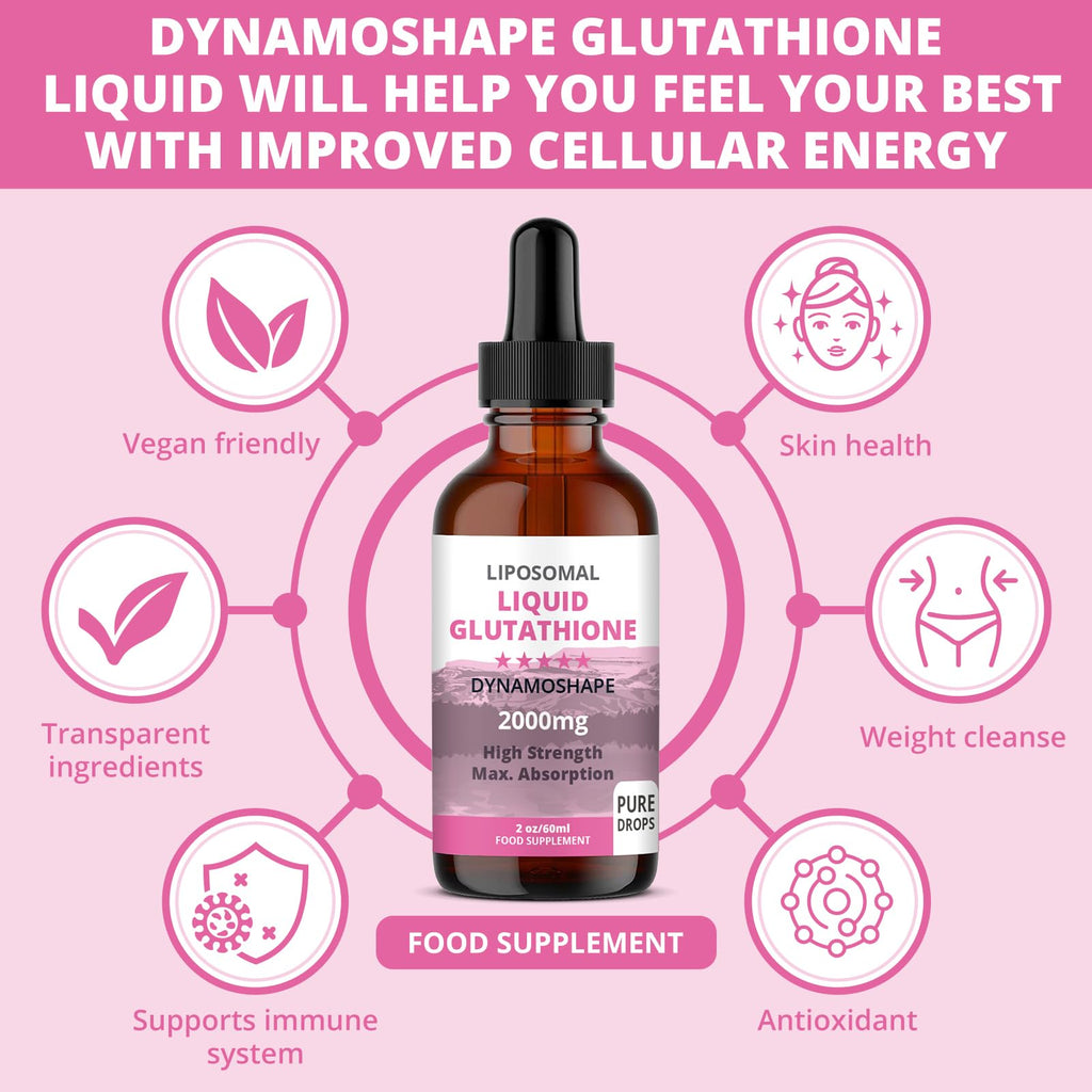 Liposomal Glutathione 2000mg with Vitamin C, Oral Glutathione Liquid, Antioxidant Supplement for Detox, Superior Absorption, Higher Dosage (Pack of 1)