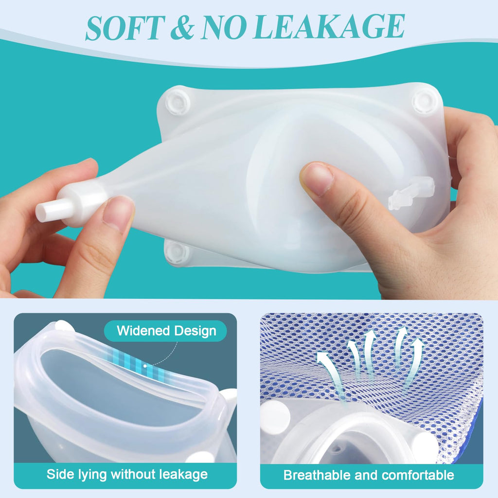 Urine Collection Bag Condom Catheters for Men Reusable Portable Wearable Urinary Drainage with 2 Urine Catheter Bag System (Blue-Elderly Men)