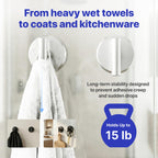 HOME SO Suction Cup Hooks for Shower & Bathroom Towel Holder 2-Pack – Suction Cups Hooks for Hanging Towels, Robes, & Coats - Tiles, Glass Door or Mirror – Shower Hooks & Towel Hooks - Nickel T-Shape