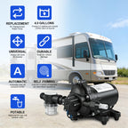 ECO-WORTHY 33-Series Water Pressure Diaphragm Pump Industrial 110V AC 4.0GPM Flow 50PSI Rated Pressure Self Priming RV Fresh Water Pump for Camper Kitchen Bathroom Marine Yacht Caravan