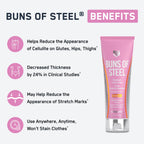 SteelFit Maximum Toning Cellulite Cream, Buns of Steel - Skin Firming & Tightening Body Lotion with Caffeine for Stretch Marks - Anti-Cellulite Remover Treatment for Booty, Thighs, Legs & Glutes